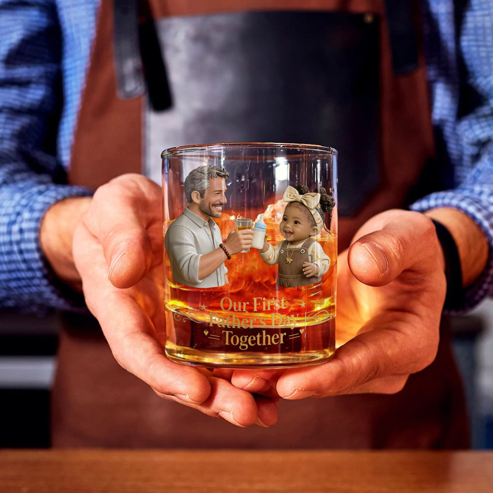 Erster Vatertag zusammen - Personalisierbares Whiskeyglas für Väter