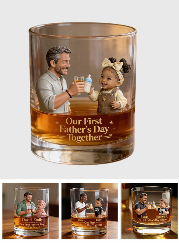Erster Vatertag zusammen - Personalisierbares Whiskeyglas für Väter