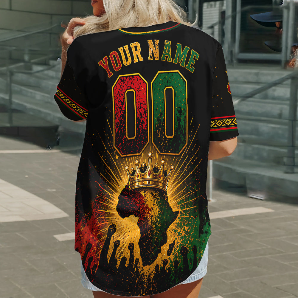 Juneteenth Black Pride - Personalized African American Baseball Jersey