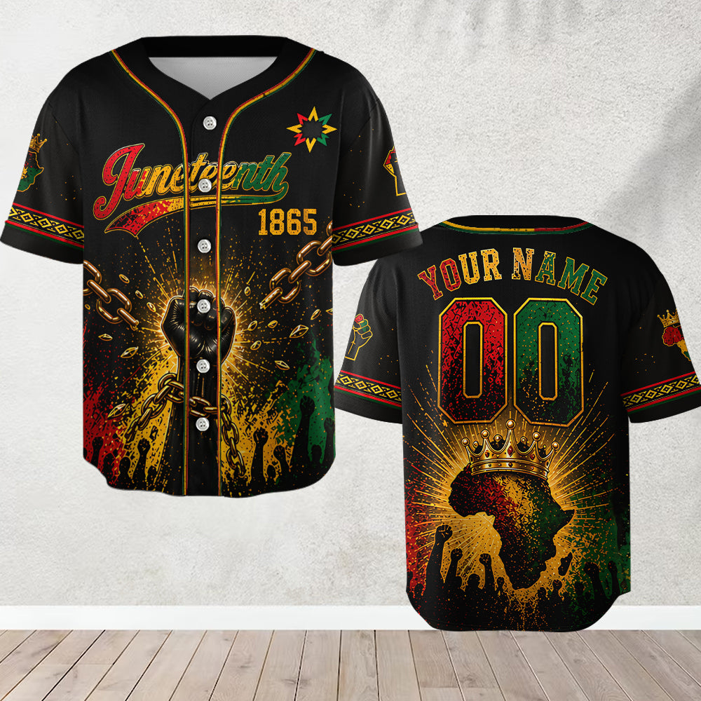 Juneteenth Black Pride - Personalized African American Baseball Jersey