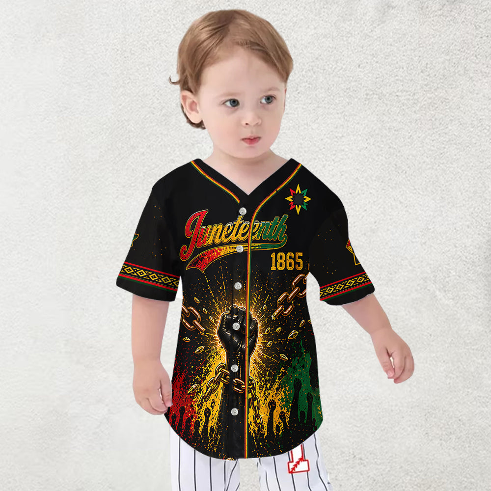Juneteenth Black Pride - Personalized African American Baseball Jersey