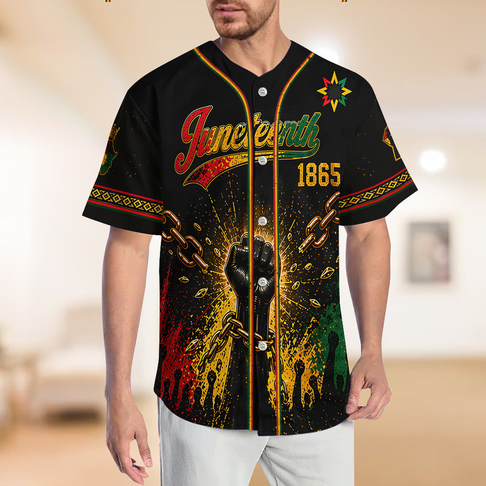 Juneteenth Black Pride - Personalized African American Baseball Jersey