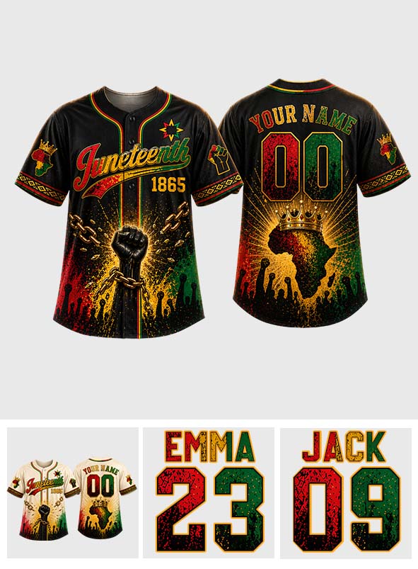 Juneteenth Black Pride - Personalized African American Baseball Jersey