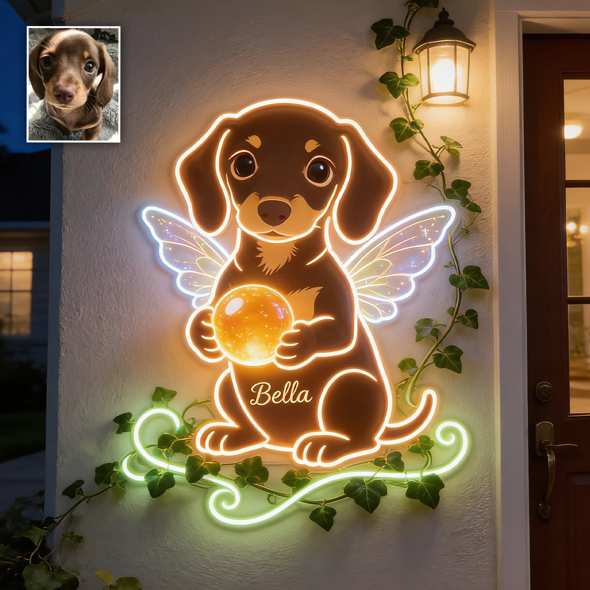Personalisierte Haustierfoto - Individuelles LED-Licht Acrylschild