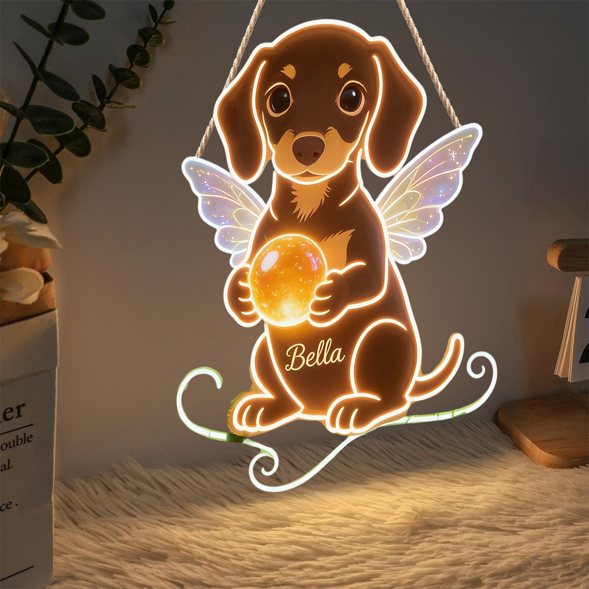 Personalisierte Haustierfoto - Individuelles LED-Licht Acrylschild