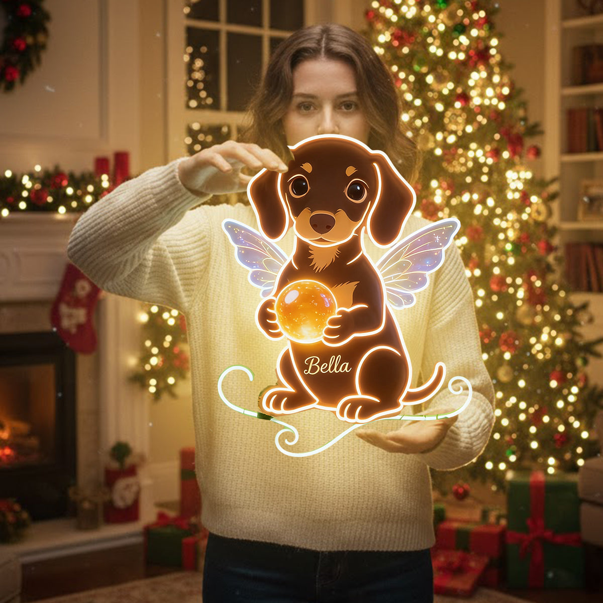 Personalisierte Haustierfoto - Individuelles LED-Licht Acrylschild
