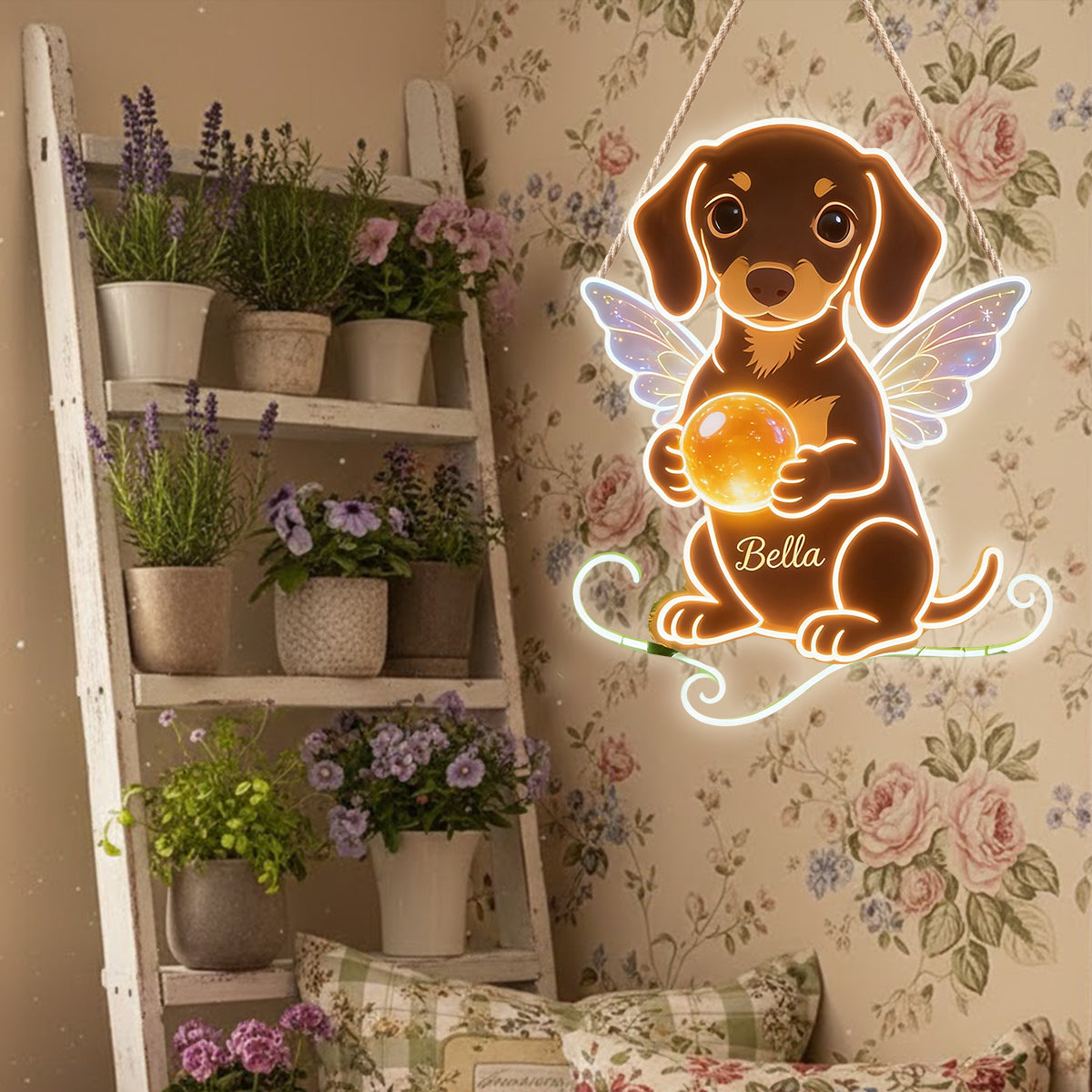 Personalisierte Haustierfoto - Individuelles LED-Licht Acrylschild