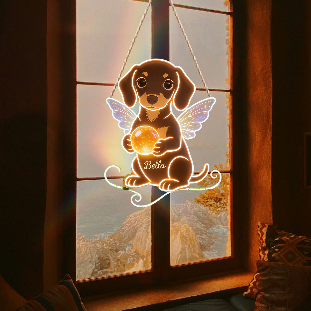 Personalisierte Haustierfoto - Individuelles LED-Licht Acrylschild