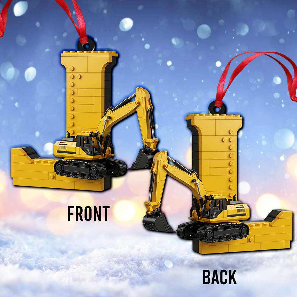 Fun Construction Vehicles Alphabet - Personalized Kid Ornament