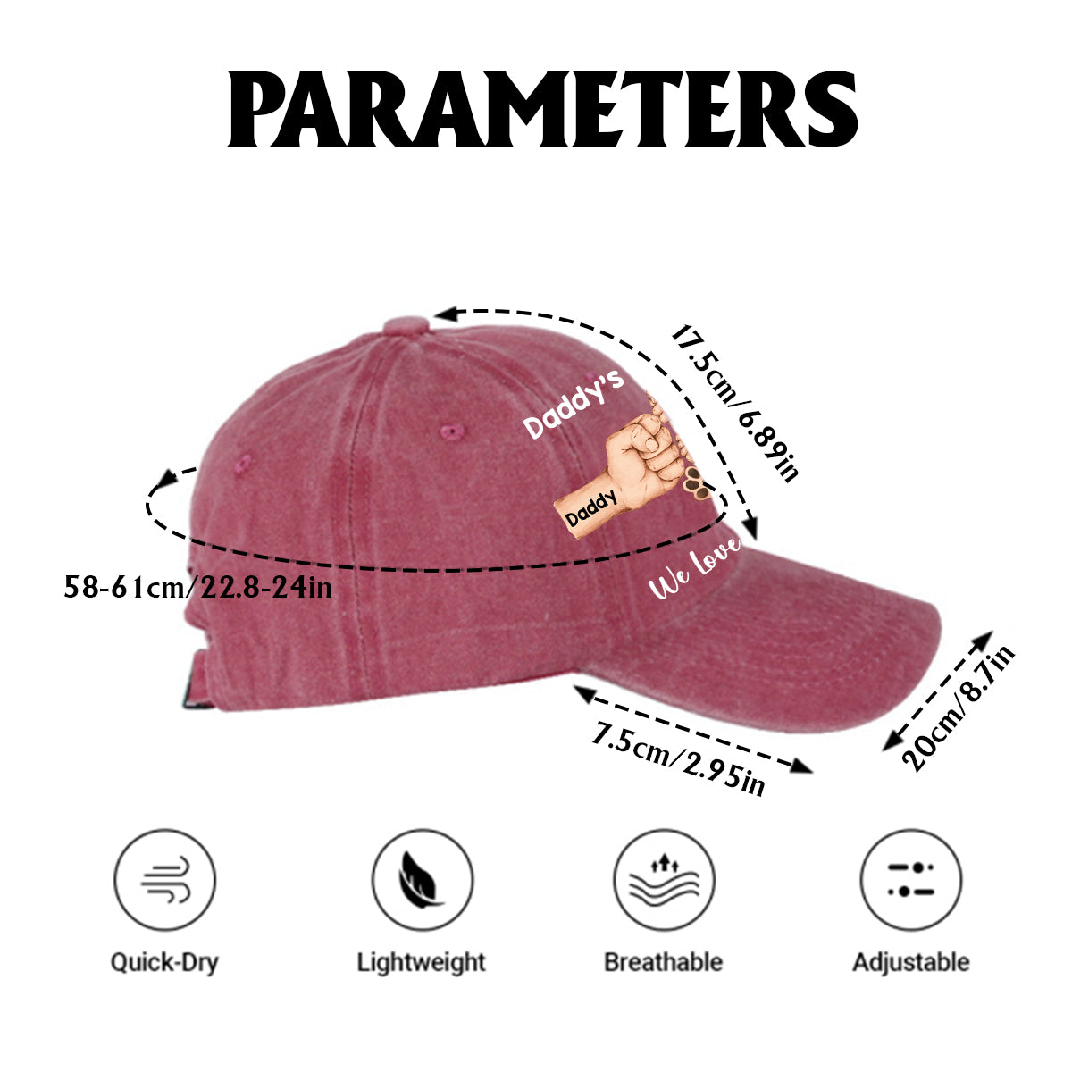 Best Dad Ever - Personalized Father Washed Denim Cap