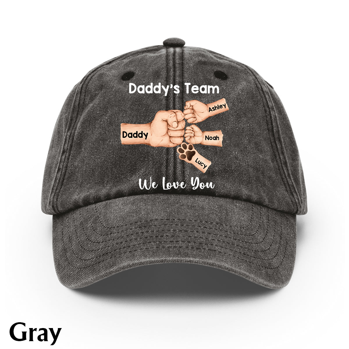 Best Dad Ever - Personalized Father Washed Denim Cap