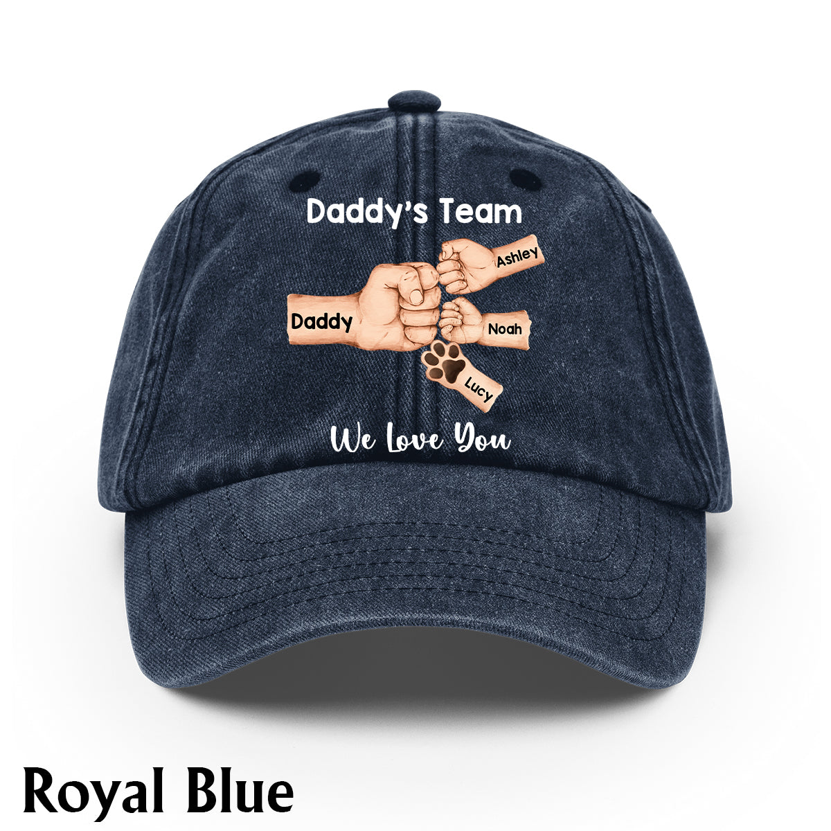Best Dad Ever - Personalized Father Washed Denim Cap
