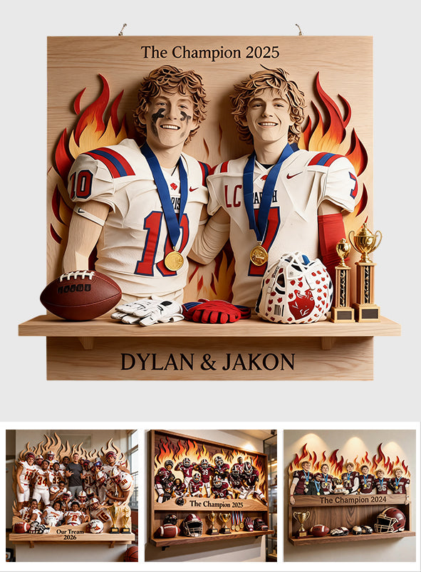 Football Teamfoot - Personalized Football Wooden Floating Shelf