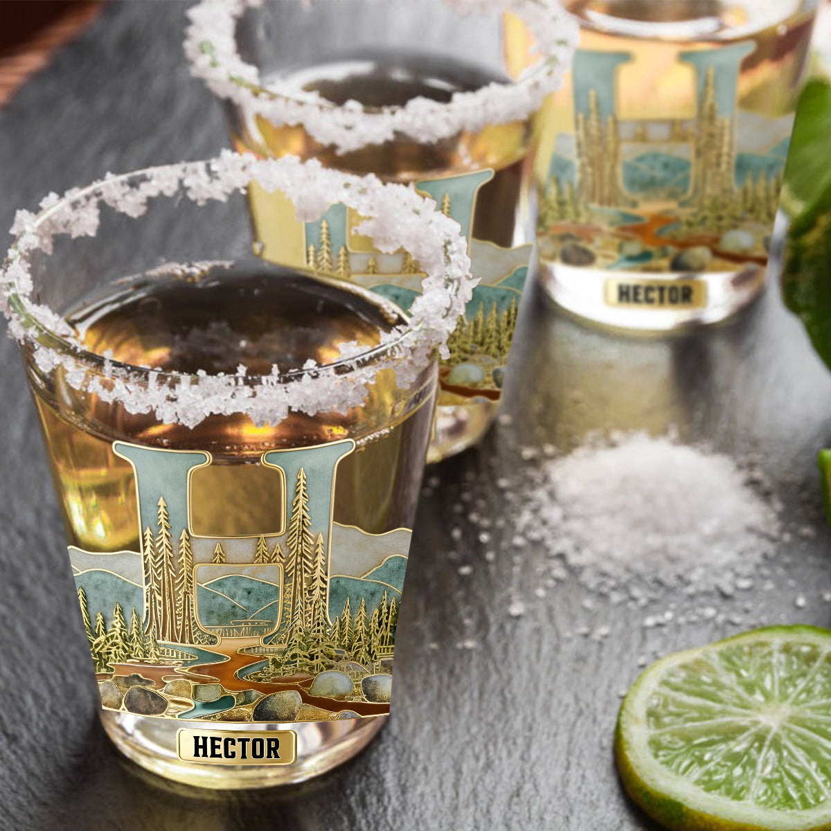 Individuell gestaltete Gläser für Whisky-, Bourbon- und Tequila-Liebhaber – Set personalisierter Whisky-Shotgläser