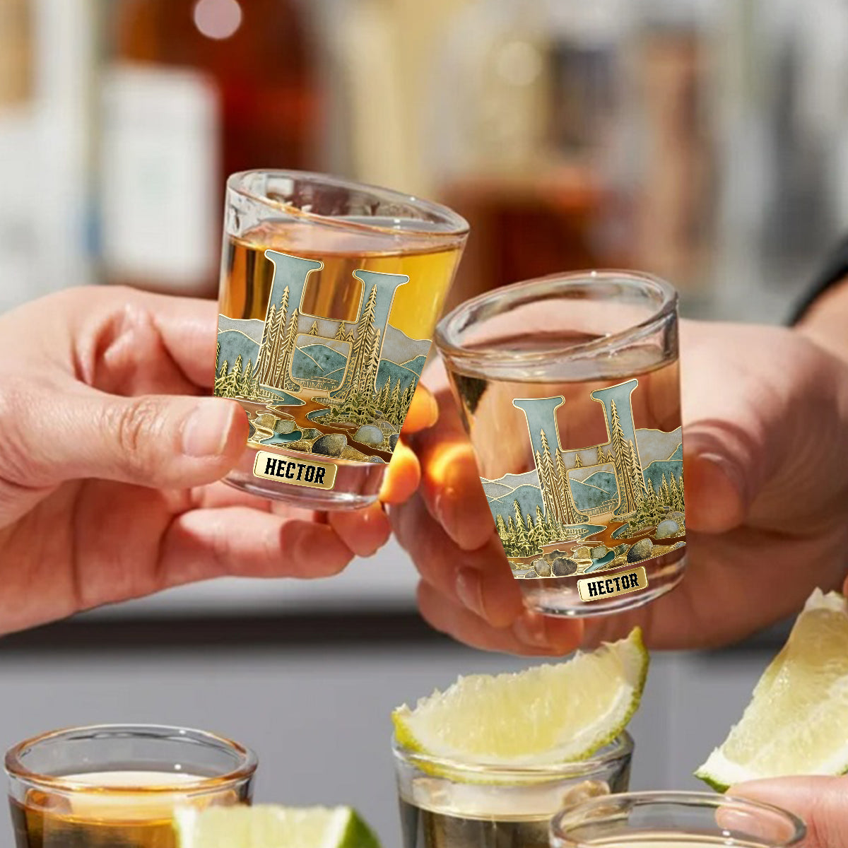 Individuell gestaltete Gläser für Whisky-, Bourbon- und Tequila-Liebhaber – Set personalisierter Whisky-Shotgläser