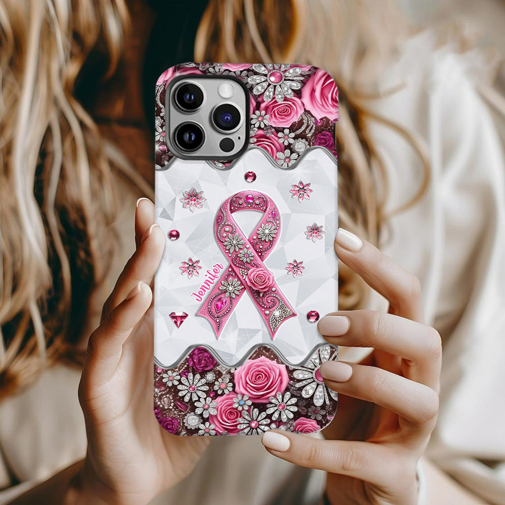 Brustkrebsbewusstsein – Personalisierte Handyhülle mit vollflächigem Aufdruck