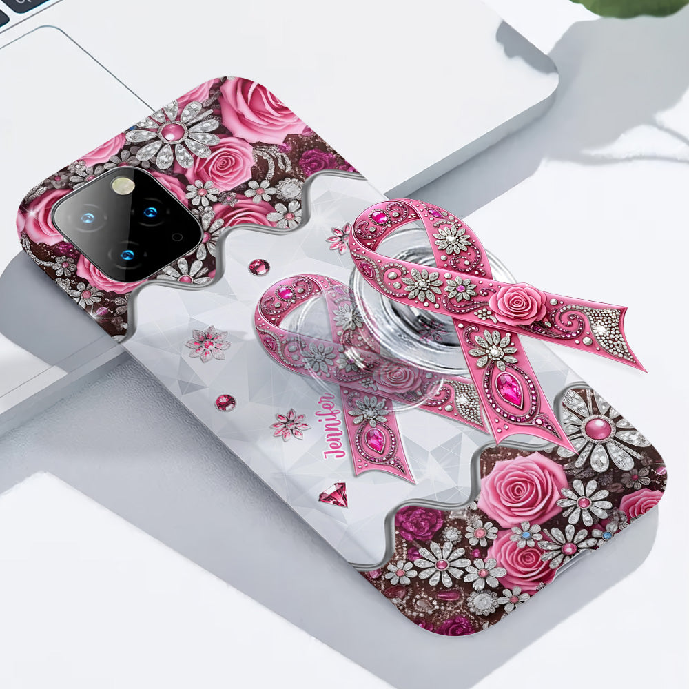 Brustkrebsbewusstsein – Personalisierte Handyhülle mit vollflächigem Aufdruck