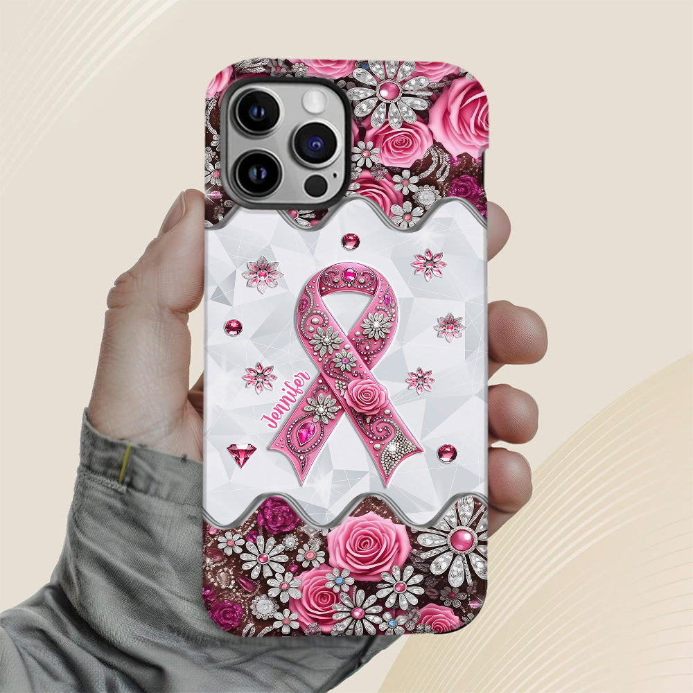 Brustkrebsbewusstsein – Personalisierte Handyhülle mit vollflächigem Aufdruck