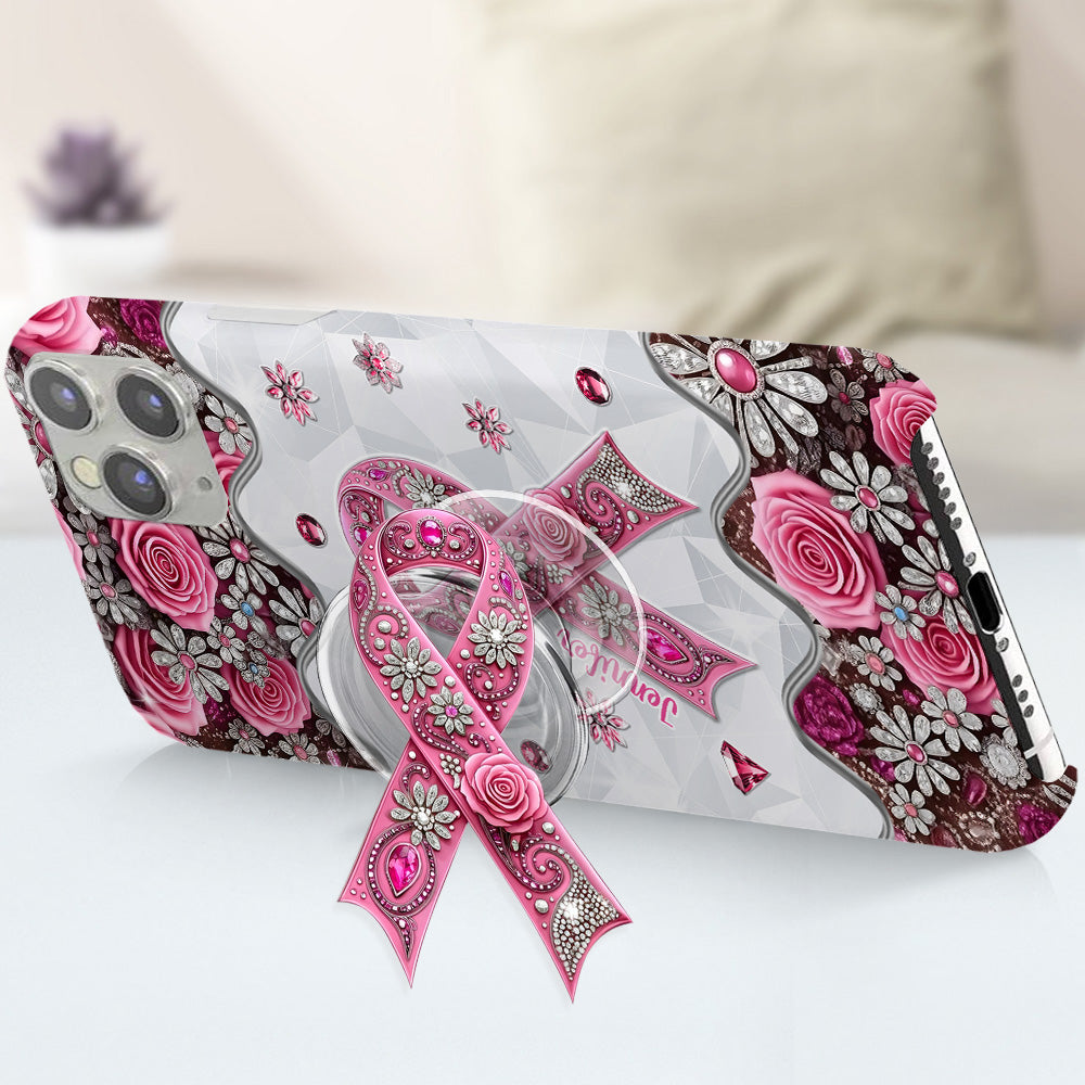 Brustkrebsbewusstsein – Personalisierte Handyhülle mit vollflächigem Aufdruck
