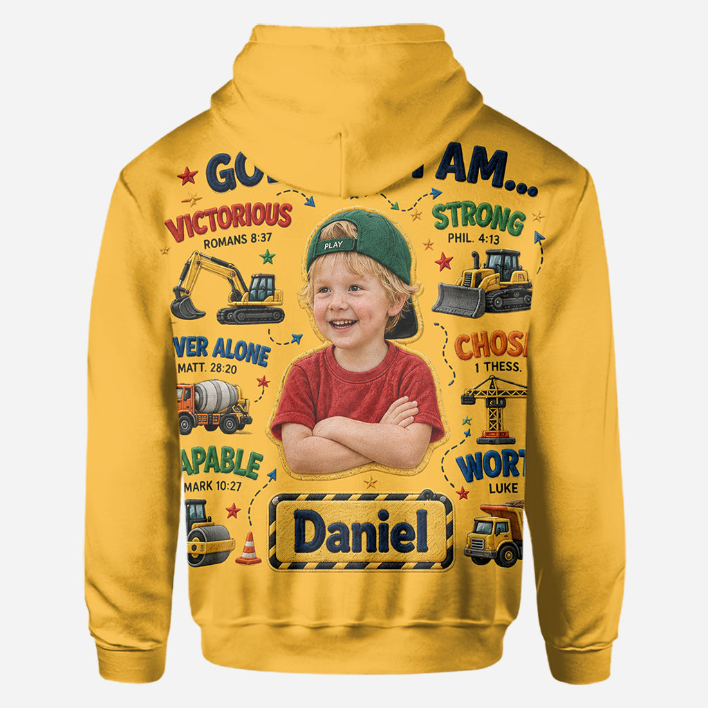 God Says I Am - Personalized Kid All Over Shirt