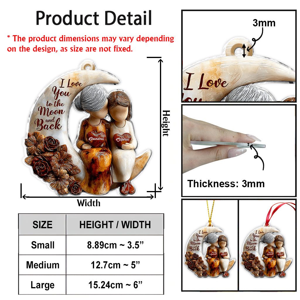 Ich liebe dich bis zum Mond und zurück – Personalisierter Oma-Anhänger