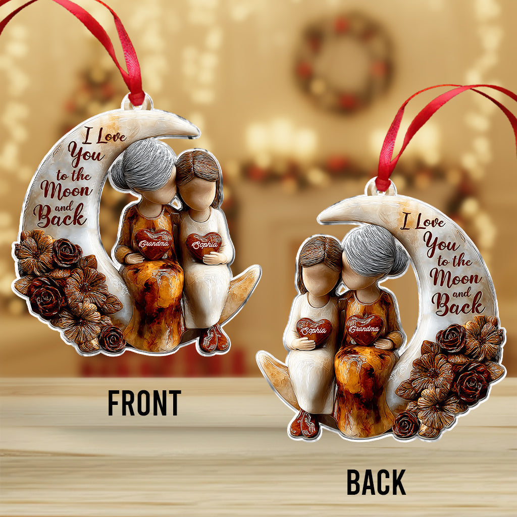 Ich liebe dich bis zum Mond und zurück – Personalisierter Oma-Anhänger