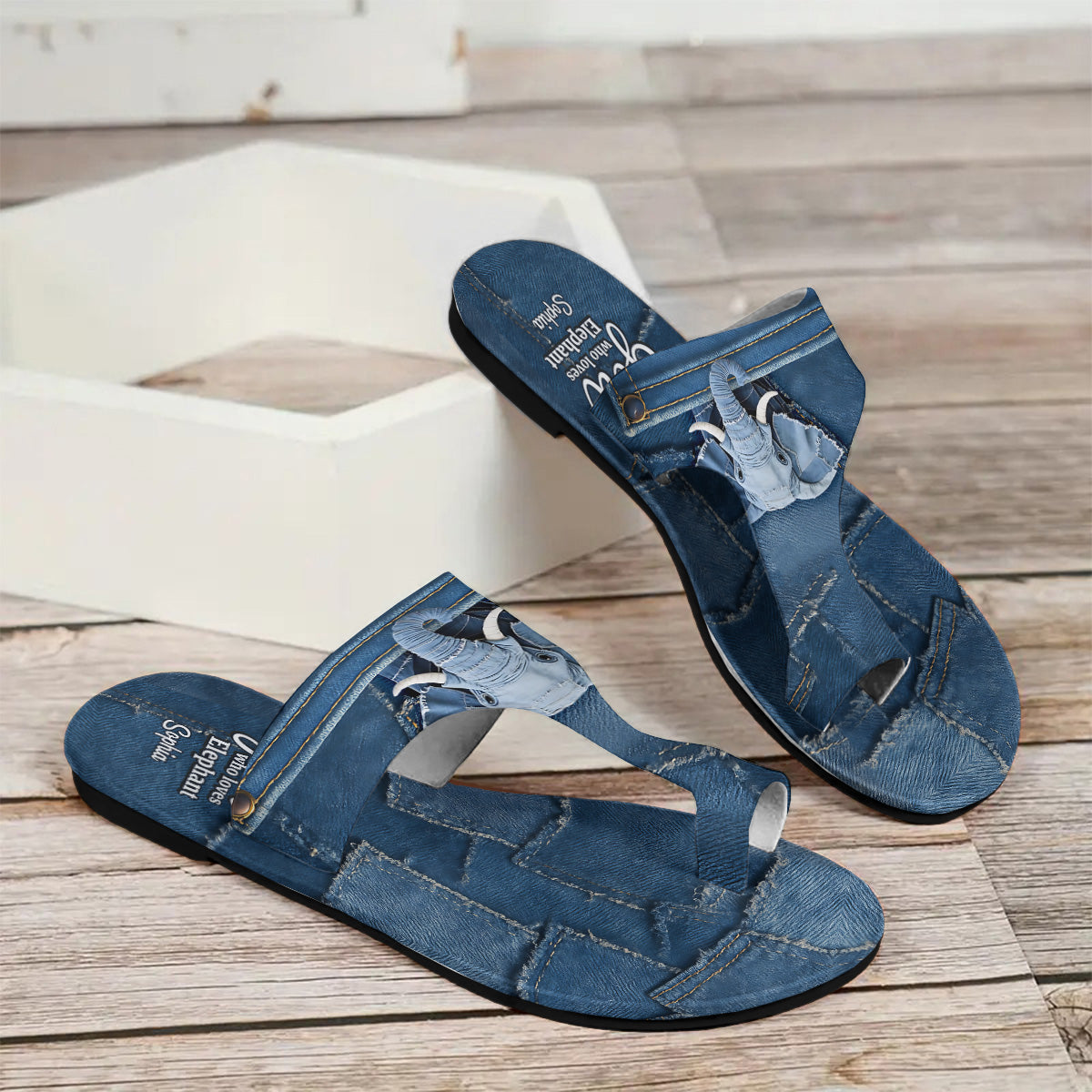 Love Elephant - Personalized Elephant Open Toe Sandals