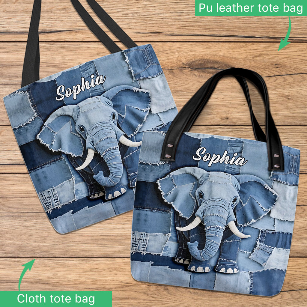 Love Elephant - Personalized Elephant Tote Bag