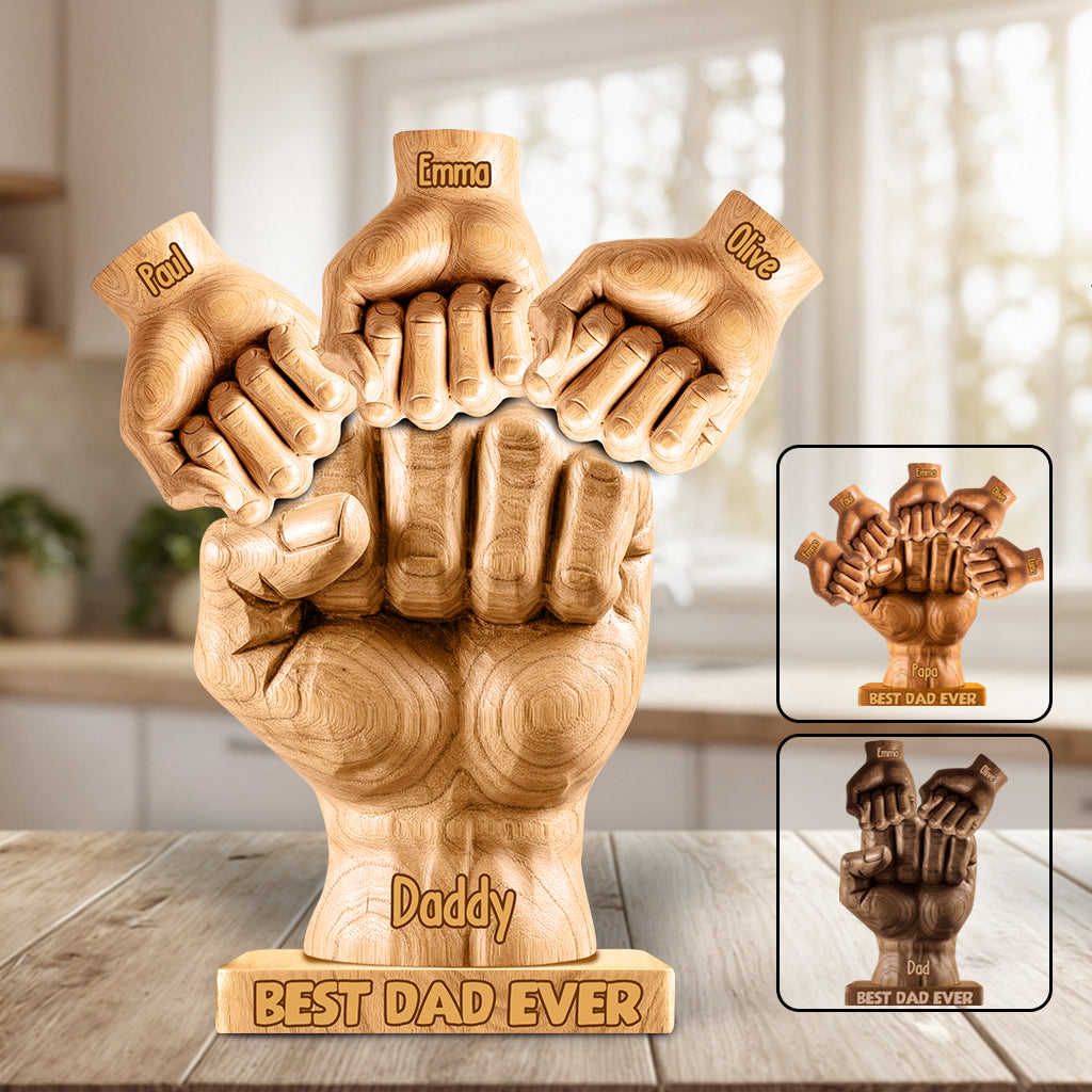 Bester Papa aller Zeiten – Personalisierte Acrylplakette in individueller Form für Väter