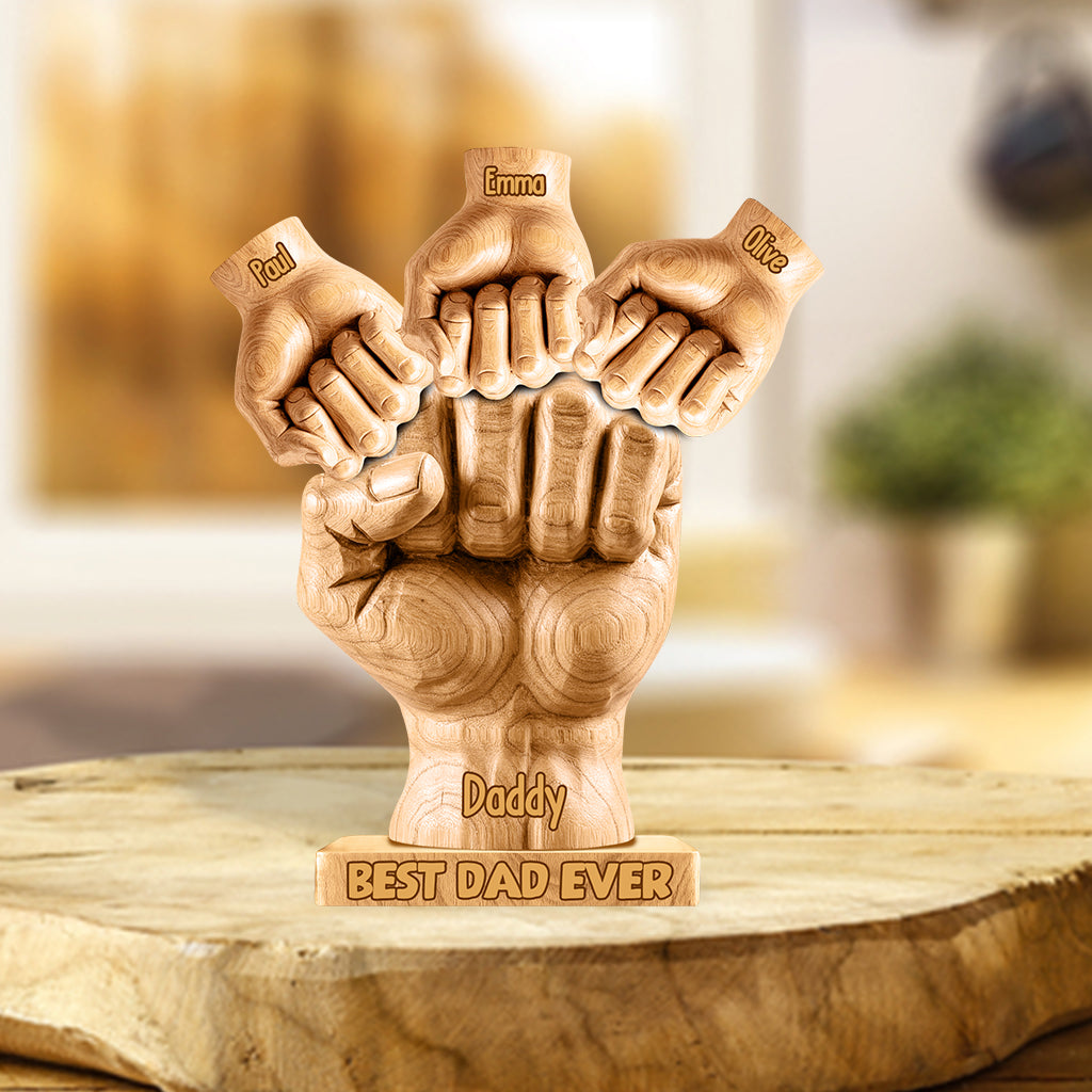 Bester Papa aller Zeiten – Personalisierte Acrylplakette in individueller Form für Väter