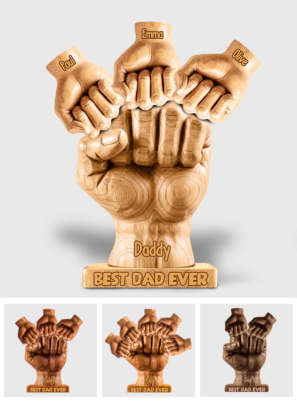 Bester Papa aller Zeiten – Personalisierte Acrylplakette in individueller Form für Väter