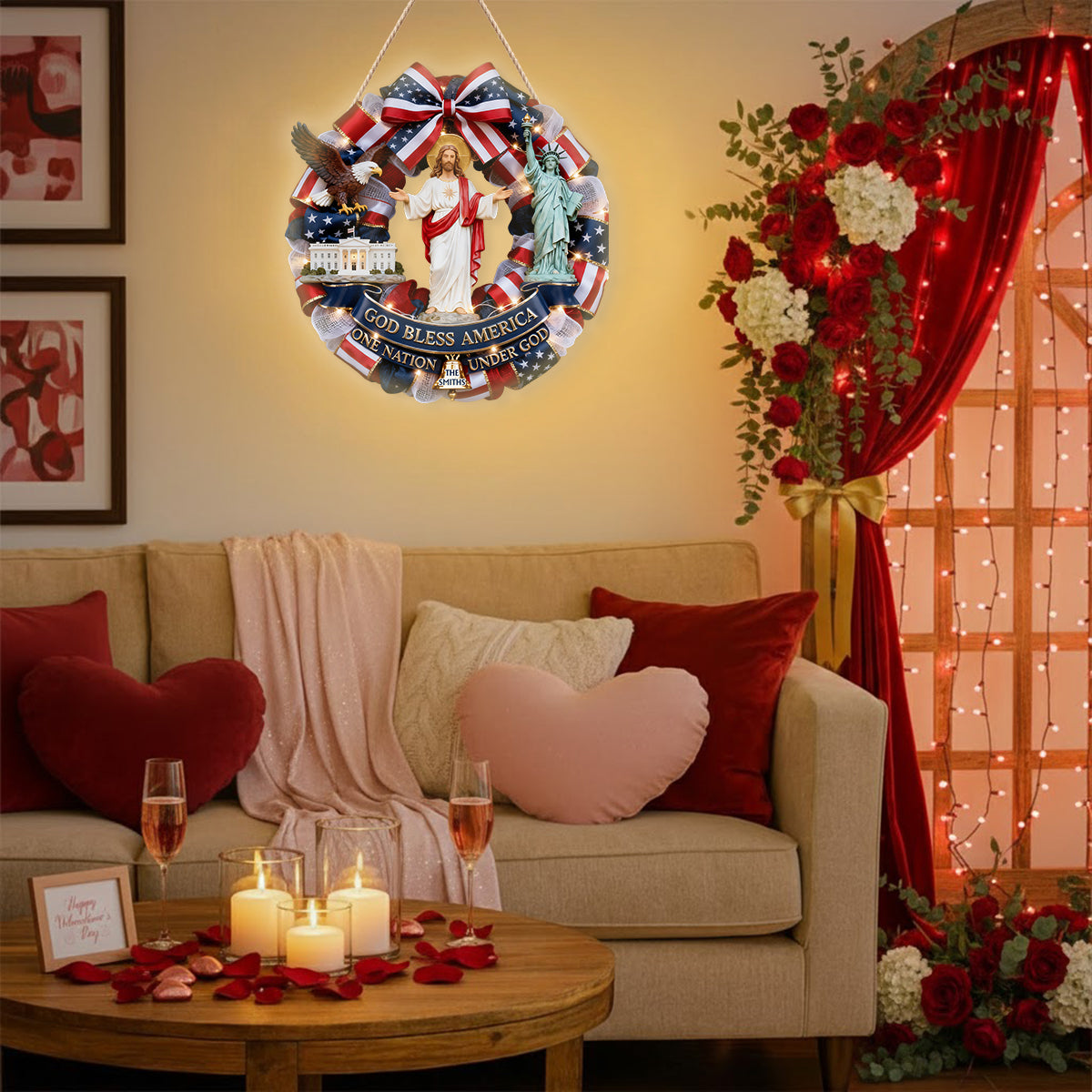 God Bless America - Personalized Patriot LED Light Acrylic Sign