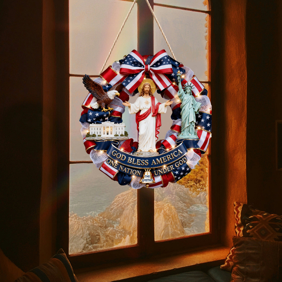 God Bless America - Personalized Patriot LED Light Acrylic Sign