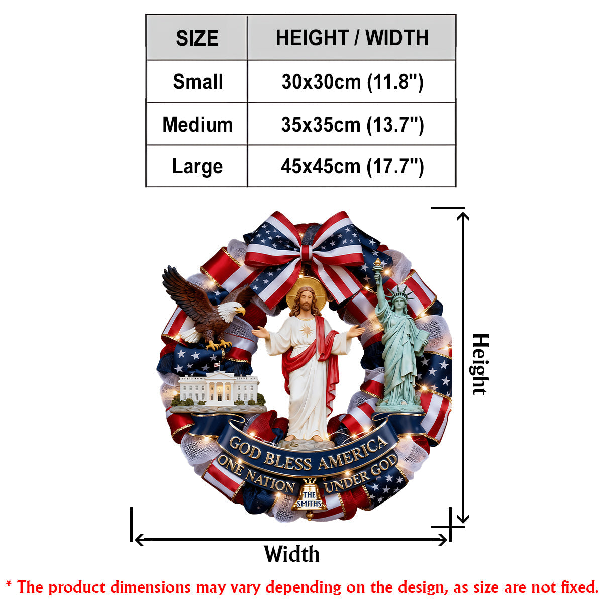 God Bless America - Personalized Patriot LED Light Acrylic Sign