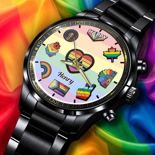 Regenbogen-Handuhr – Personalisierte LGBT-Unterstützung