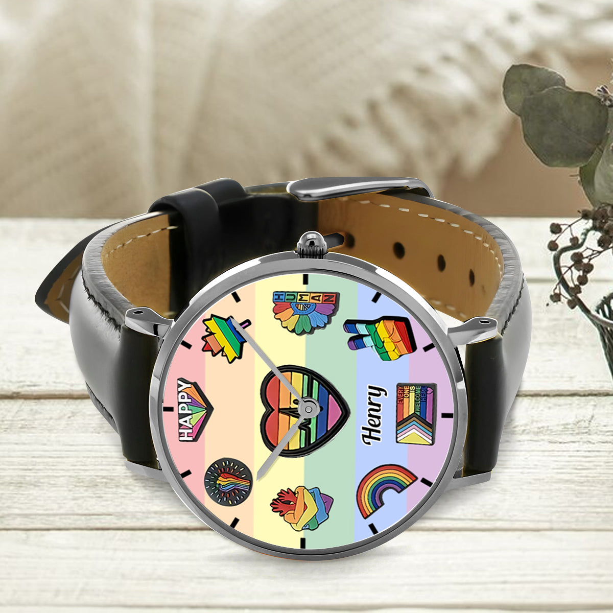 Pride Rainbow - Personalized LGBT Support Hand Watch