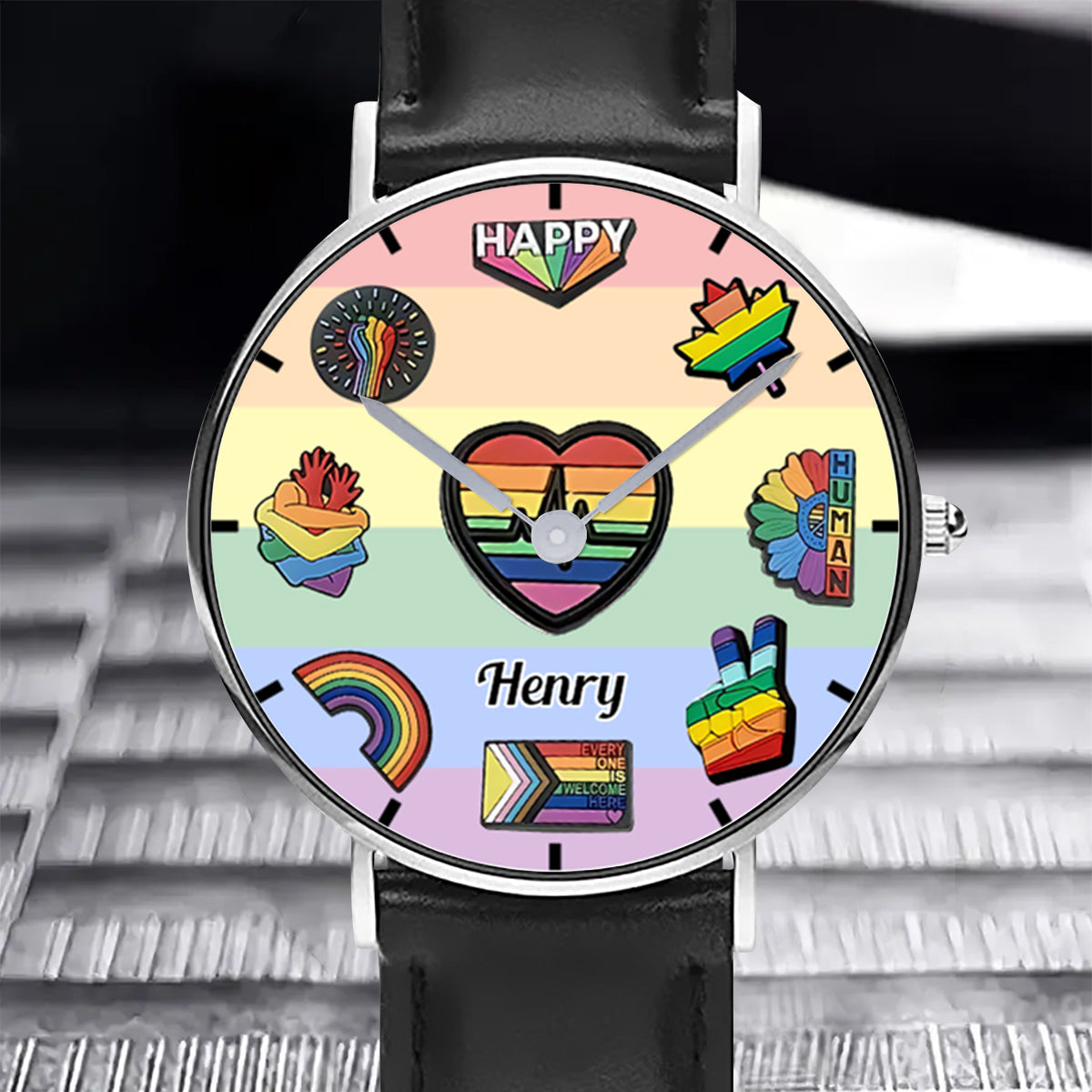 Pride Rainbow - Personalized LGBT Support Hand Watch