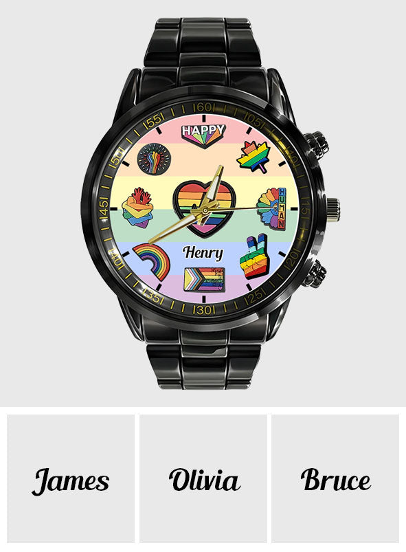 Pride Rainbow - Personalized LGBT Support Hand Watch