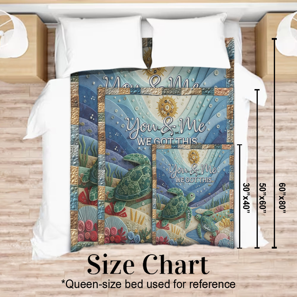 Schildkröte – Du und ich, wir schaffen das – Personalisierte Schildkrötendecke