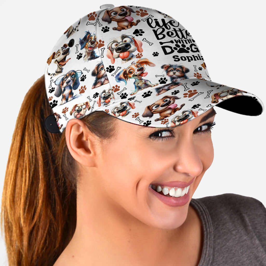 Das Leben ist schöner mit Hunden – Personalisierte klassische Hundekappe