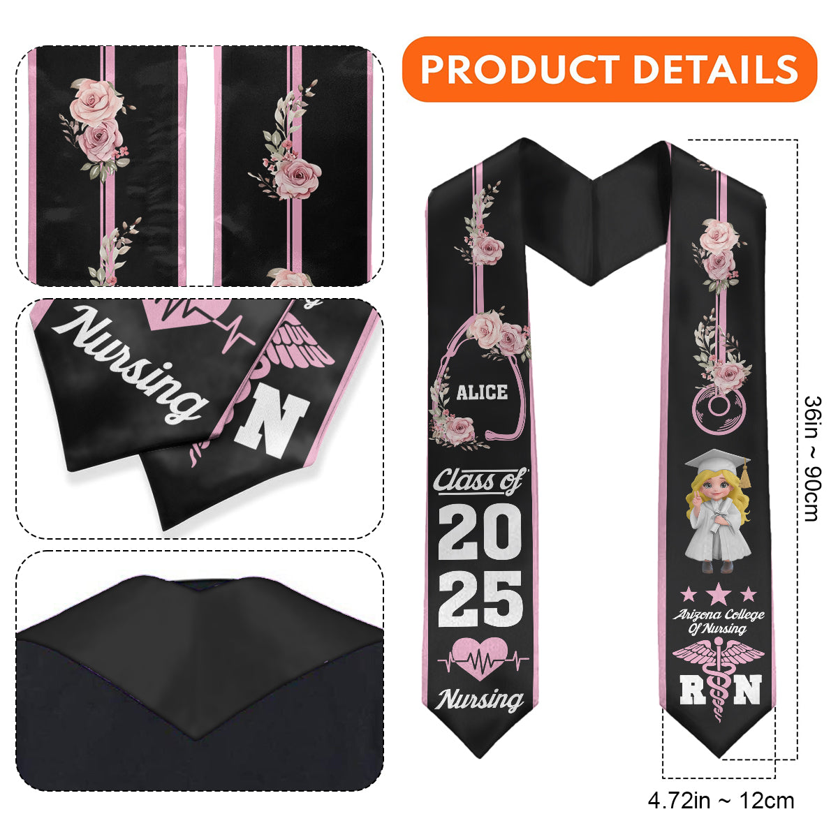 Abschlussfeier im Pflegebereich – Personalisierte Abschlussstola