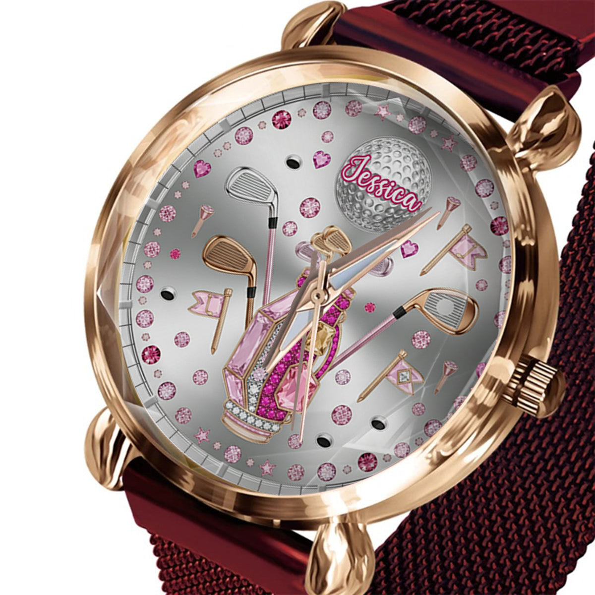 Love Golf – Personalisierte Golf-Damen-Handuhr 