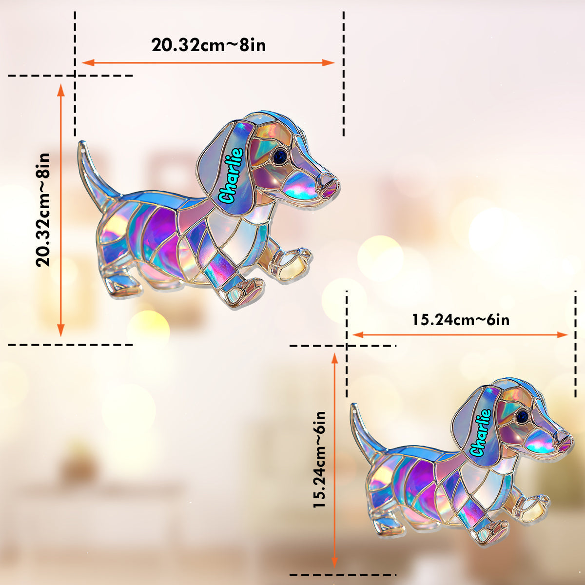 Ich liebe meinen Hund – Personalisierter Hunde-Fensterhänger-Sonnenfänger