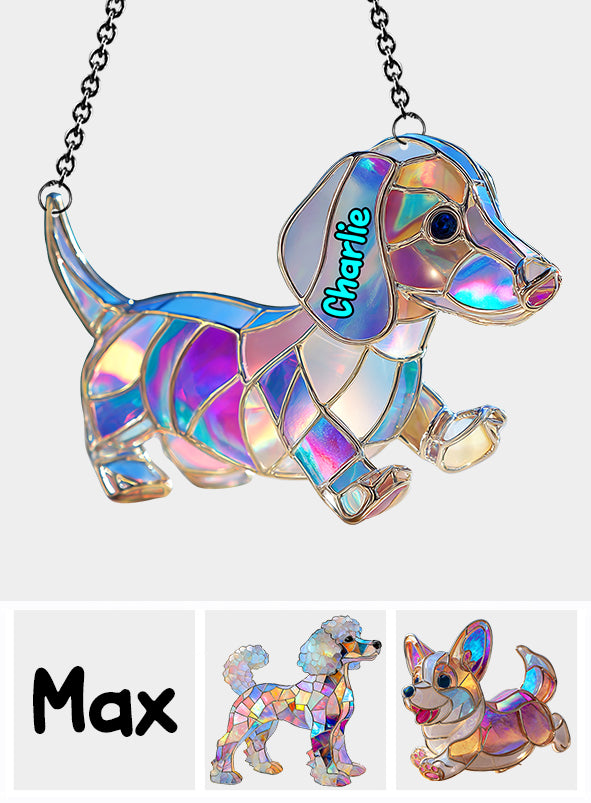 Ich liebe meinen Hund – Personalisierter Hunde-Fensterhänger-Sonnenfänger