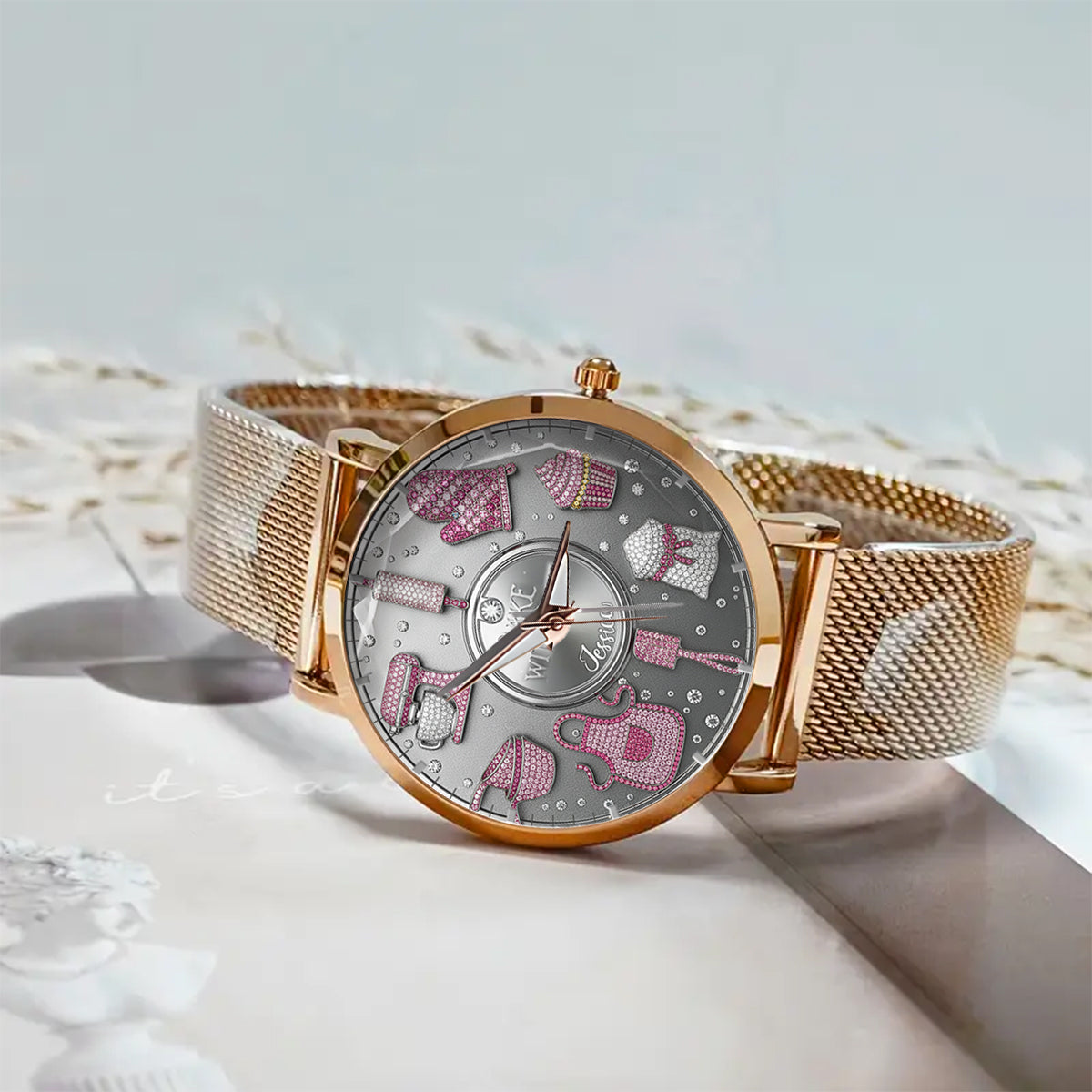 Mit Liebe backen – Personalisierte Damen-Handuhr zum Backen 