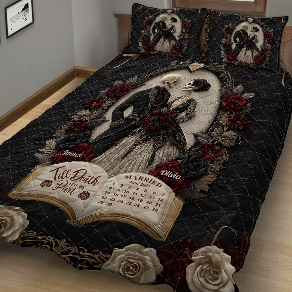 Bis dass der Tod uns scheidet – Personalisierte Totenkopf-Bettwäschegarnitur