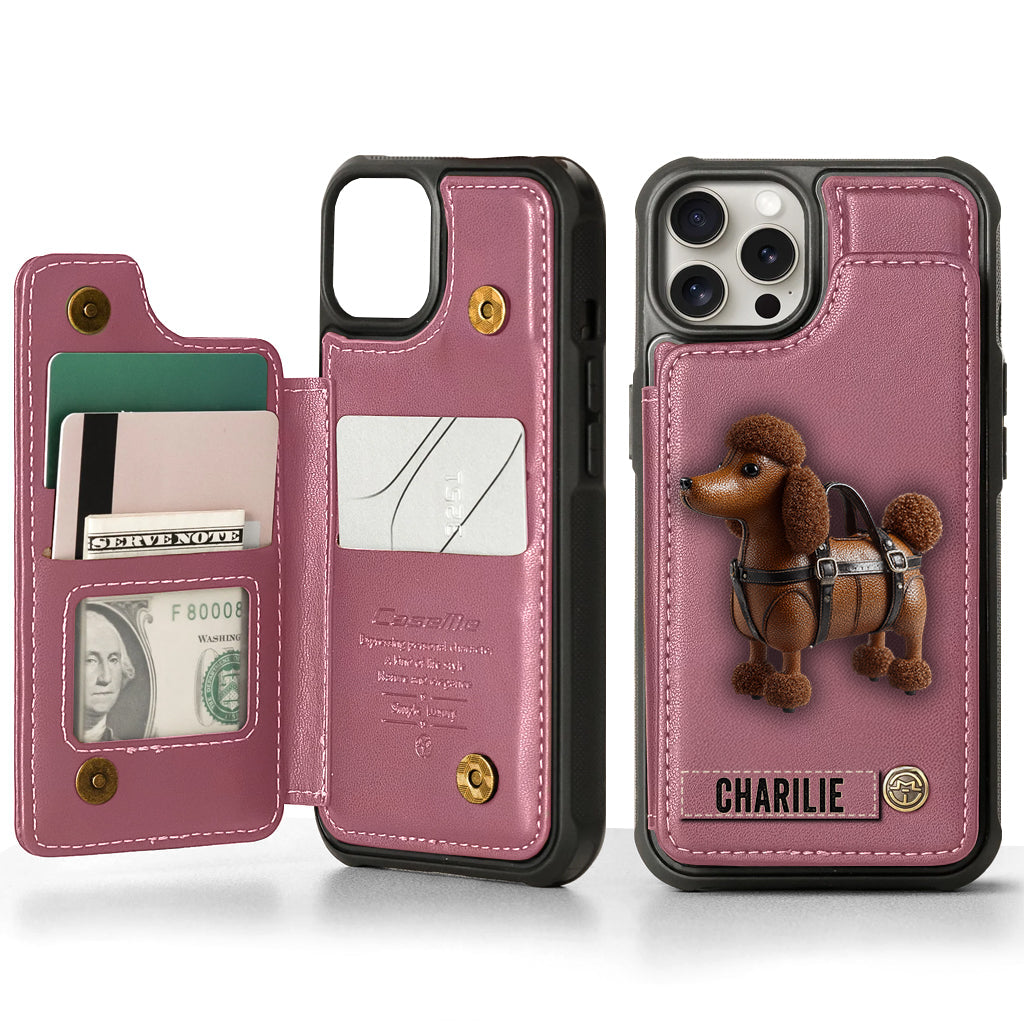 Cute Poodle - Personalized Dog Wallet Phone Case