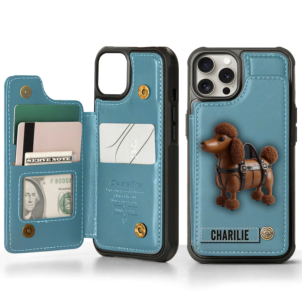 Cute Poodle - Personalized Dog Wallet Phone Case