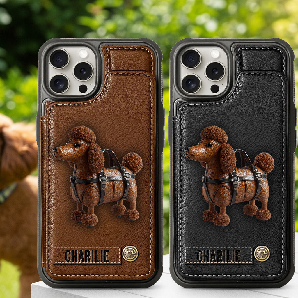 Cute Poodle - Personalized Dog Wallet Phone Case