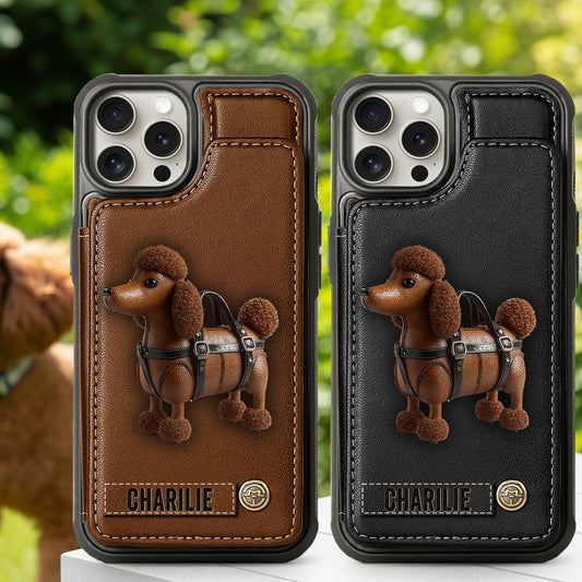 Cute Poodle - Personalized Dog Wallet Phone Case